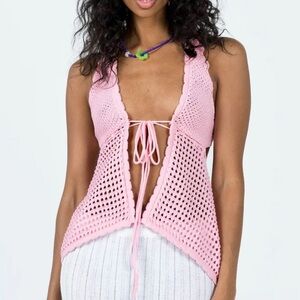 Princess Polly pink crochet top